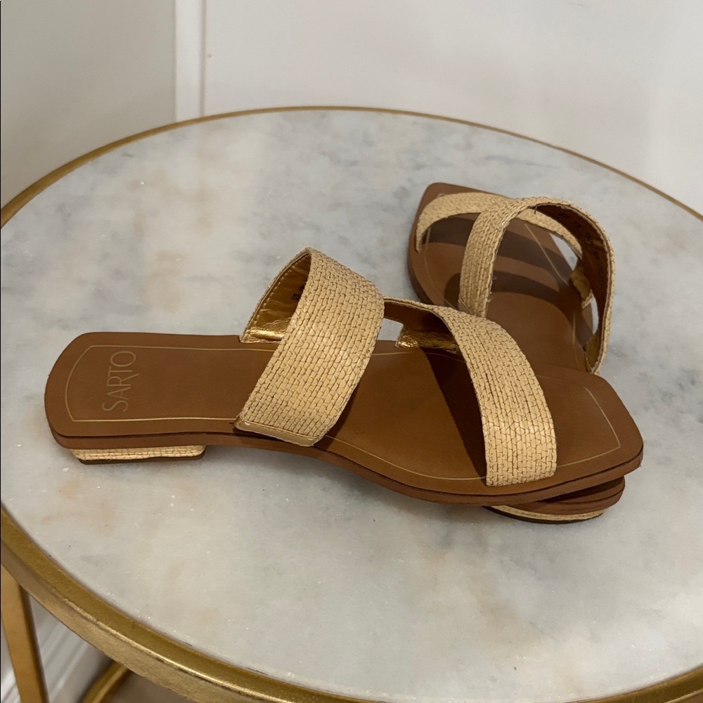 SARTO By Franco Sarto Beige Slide Sandals